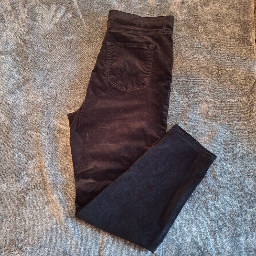 Loft Velvet Chino Pants Womans 16 Black Dark Romantic Holiday Career